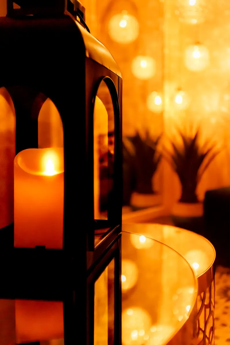 Candle in a black lantern, spa atmosphere - Dragonzay Photography