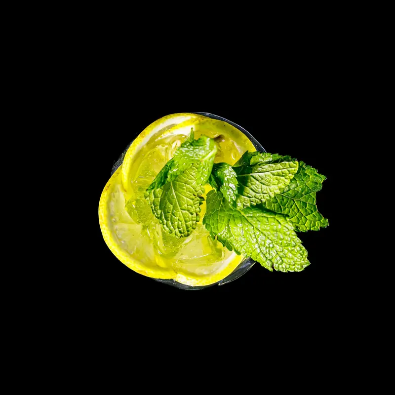 Lime slice and mint on a black background - Dragonzay Photography
