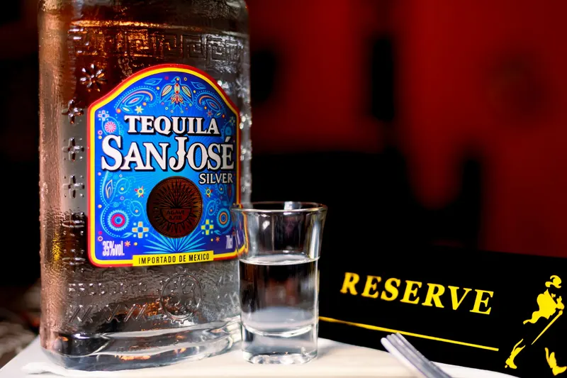 San José tequila bottle and shot glass - Dragonzay Photography