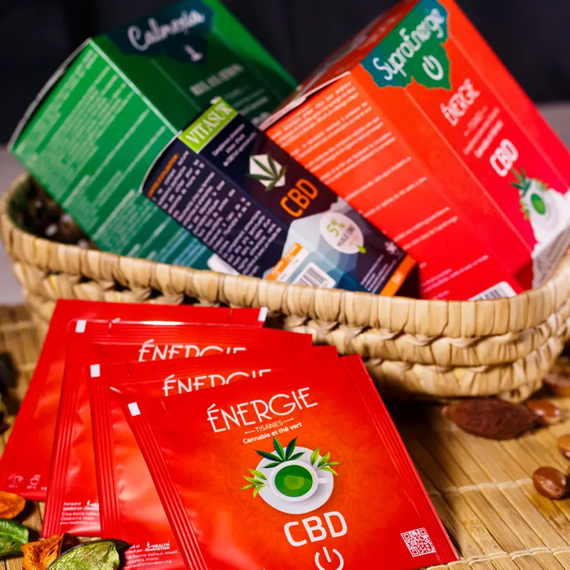 Tisanes et compléments au CBD, mise en scène produit - Dragonzay Photography